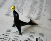 Glass Black Seal Miniature Ornament