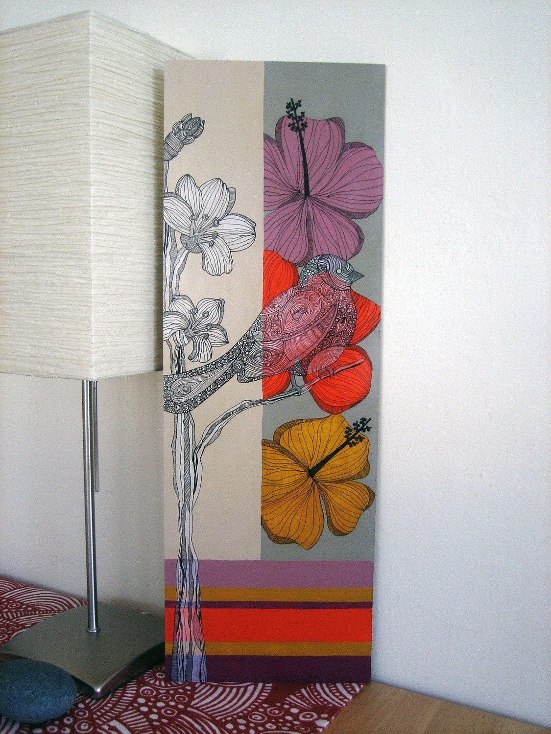 The Bird - original painting/drawing on masonite