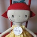 Lydia in a Yellow and White Polka Dot Dress handmade cloth rag doll