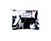 Small Wallet, Coin Purse - Inked Retro Pink/ Black Tattoo Girls Change Purse, Zipper Purse