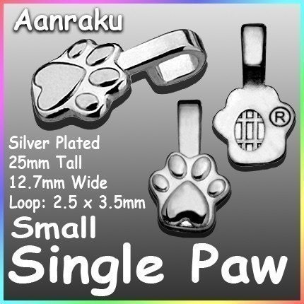 BAIL - AANRAKU Single PAW Bail - 25 Small Silver Plated Aanraku bails