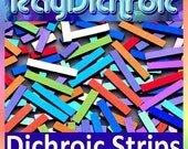 45 Dichroic 1/8" Strips, 3 Sizes, Black Glass COE 90 - For Fused Glass Jewelry cabochons, Pendants, Earrings. Cut for use with Aanraku Bails