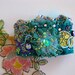 Diamond Sky - Vintage Velvet encrusted beaded appliqued Ruffle Cuff Bracelet