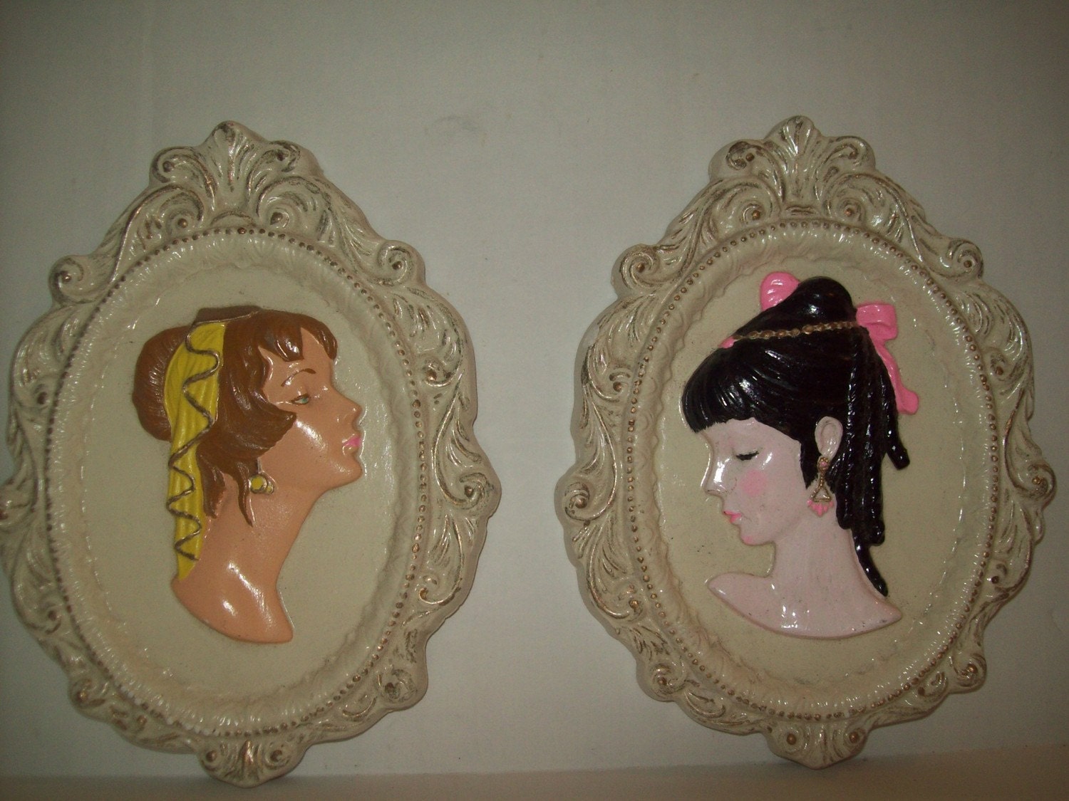 vintage ceramic victorian wall plaques little by embellishments