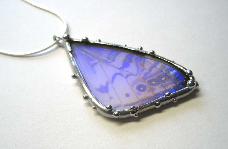 Pearl Morpho Butterfly Necklace