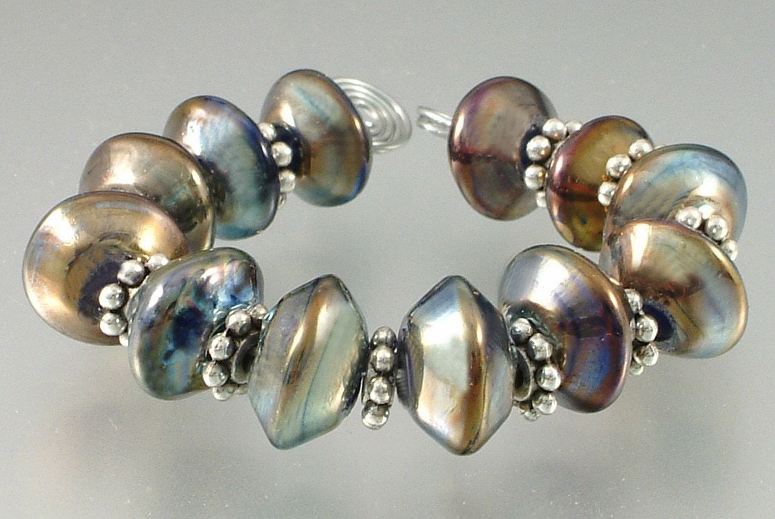 KILLERBEEDZ1 - Violet Iris - Sparklers - 6 Lampwork Beads