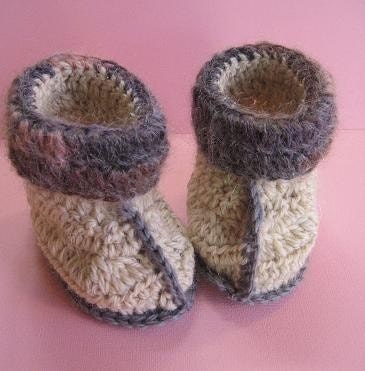 Aussie Snuggly Ugg Crochet Booties (baby - toddler size) crochet patterns