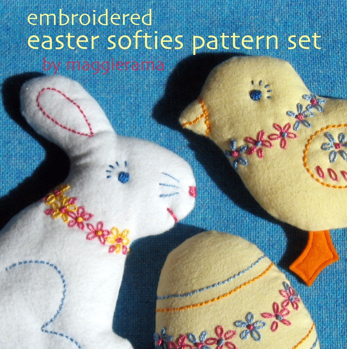 Embroidered Easter Softies patterns set