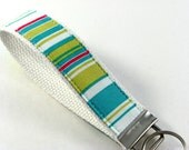 Wristlet Key Fob in Pinwheel Stripe