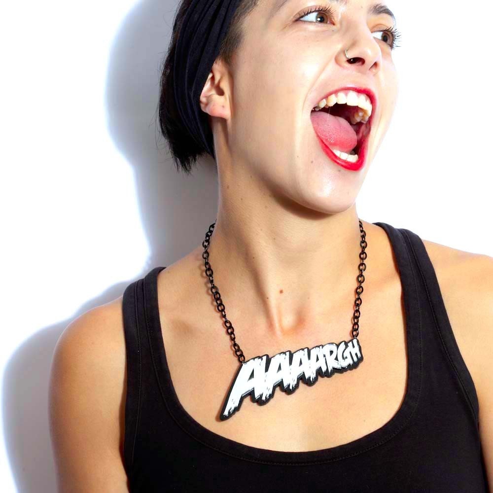 Silver AAAARGH Necklace