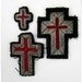 Vintage Catholic Silver Thread and Velvet Crucifixes for Applique or Jewelry