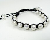 Pearl Macrame Woven Bracelet