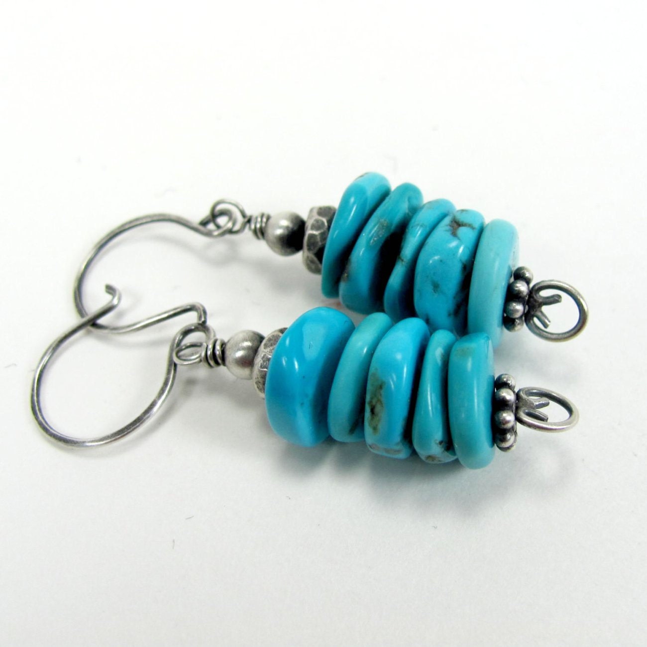 Turquoise Sterling Silver, Hill Tribe, Earrings