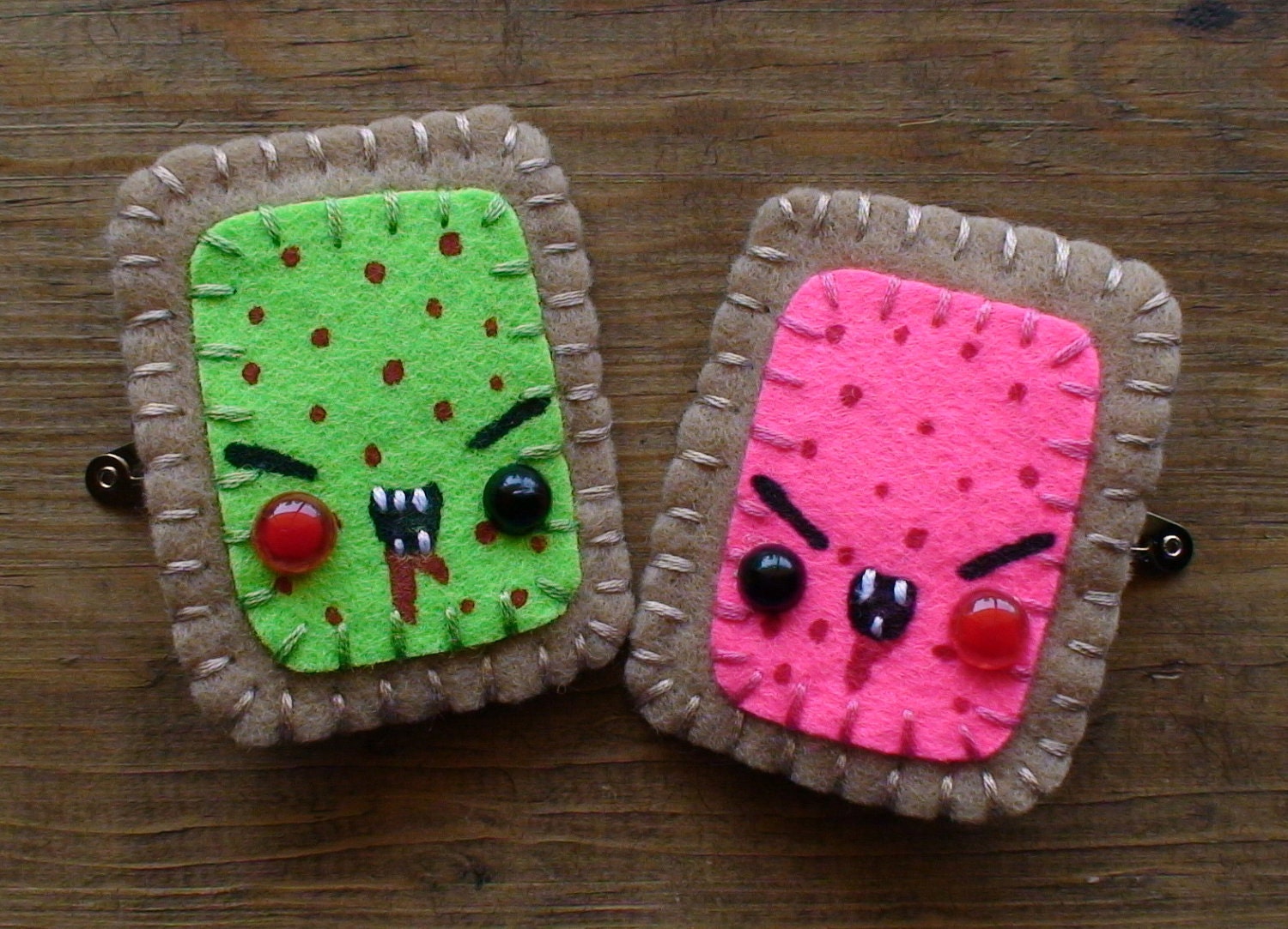 Neon Zombie Pop Tart Barrettes