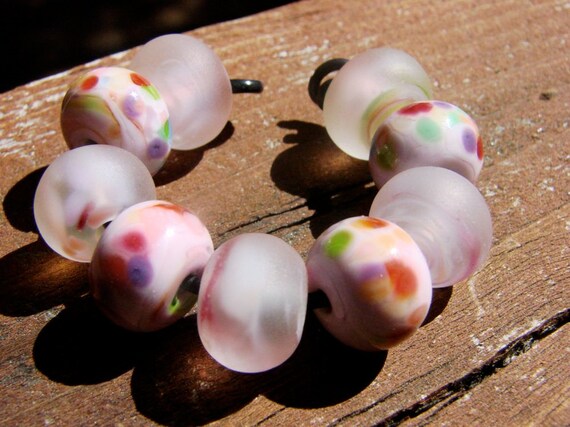 9 Pretty in Pink Lampwork Bead Set SRAF34
