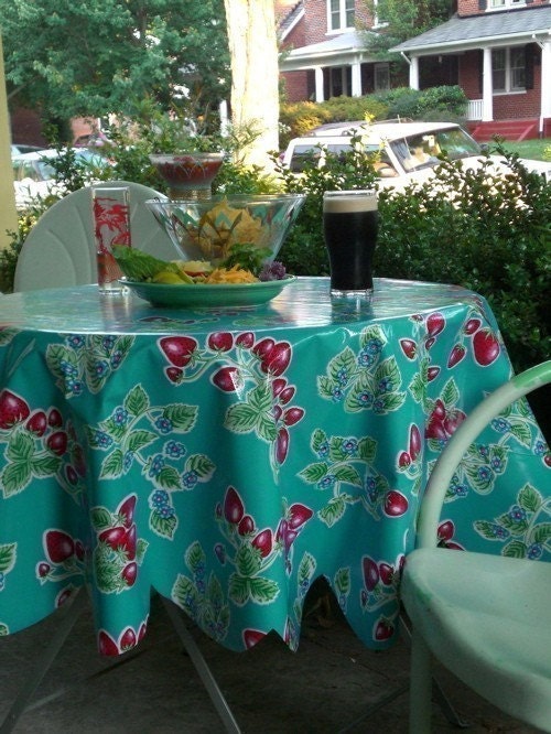 Oilcloth Tablecloth -- Large DESIGN YOUR OWN Round -- Custom Oilcloth Tablecloths from Modern June