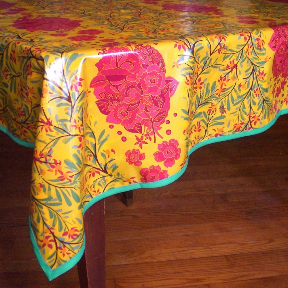 New Spring Oilcloth Tablecloth in Small Gathering by modernjune