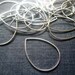 22x30mm Silver Teardrop Hoops - 20pcs