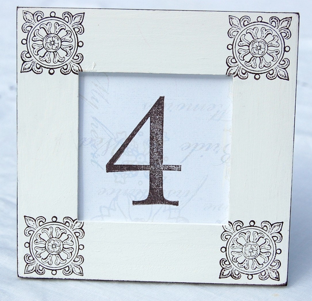 Set of 10 WEDDING TABLE NUMBERS, Vintage, Scroll, Vintage White, Bridal Shower, Distressed, Shabby Chic