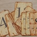 15 WEDDING TABLE NUMBERS 1-15 on Aged  Paper