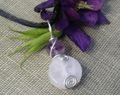 Rose Quartz and Amethyst Sterling Silver Pendant- Rose Quartz Necklace- Stone Pendant- Pink, Purple- Stone Jewelry- Wire Wrapped