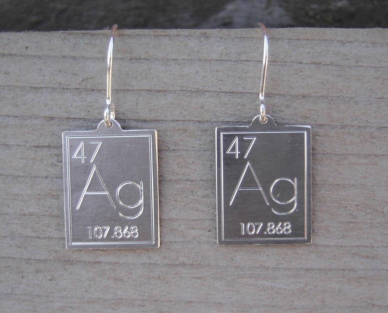 Atomic Symbol For Silver Earrings 