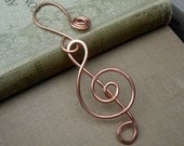 Copper Treble Clef Ornament - Music Teacher Gift, Musician - Christmas Ornament Holiday Decoration, Hangng Home Decor - Music Note, G Clef