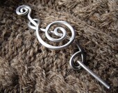 Treble Clef Light Weight Aluminum Shawl Pin
