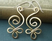 Celtic Budding Spiral Brass Wire Earrings - Celtic Jewelry