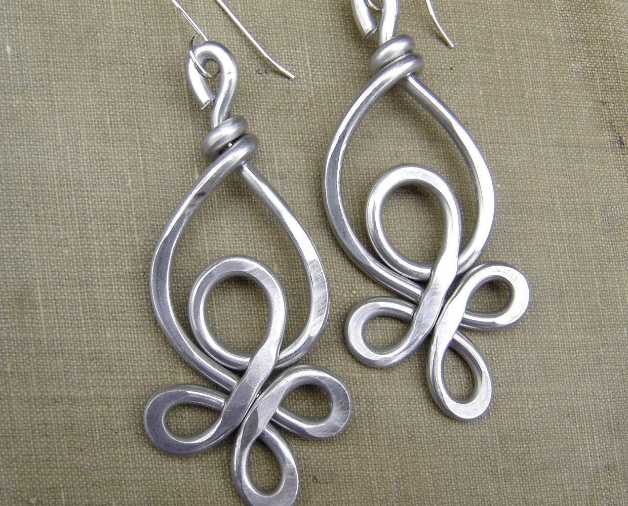 Celtic Knot Loops Unique Big Earrings - Very Big Earrings Light Weight Aluminum Dangle - Celtic Knot Jewelry -Aluminum Jewelry