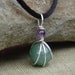 Green Aventurine and Amethyst Little Wirewrapped Pendant- Green Stone Necklace- Stone Jewelry