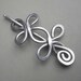 Celtic Double Crossed Loops Aluminum Shawl Pin, Hair Pin, Scarf Pin, Shrug Closure, Fastener, Sweater Brooch, Barrette - Aluminum Metal Wire