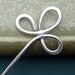Trinity Clover Loops Sterling Silver Hair Stick, Shawl Pin, Scarf Pin - Hair Accessory - Long Hair Accessories - Women, Irish, Knitting
