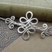 Celtic Double Swirls and Curls Sterling Silver Shawl Pin, Scarf Pin, Hair Pin, Sweater Brooch - Celtic Accessory