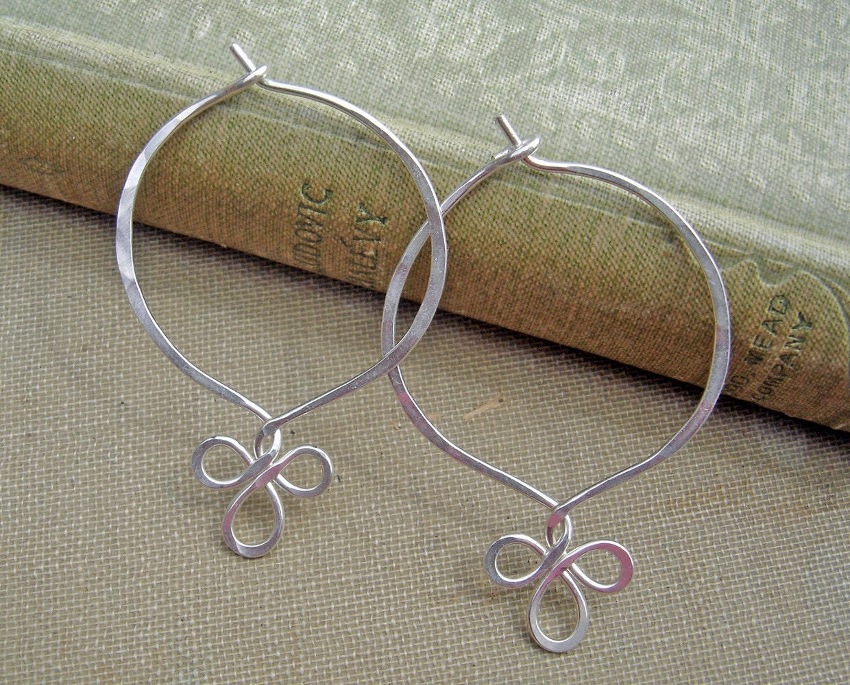 Sterling Silver Endless Hoop Earrings Fancy Loop Silver Wire