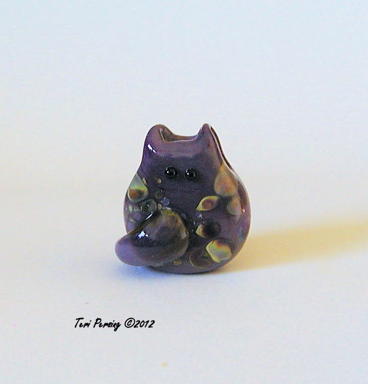 Cat Bead Handmade Lampwork Focal - Leith Itty Bitty FatCat