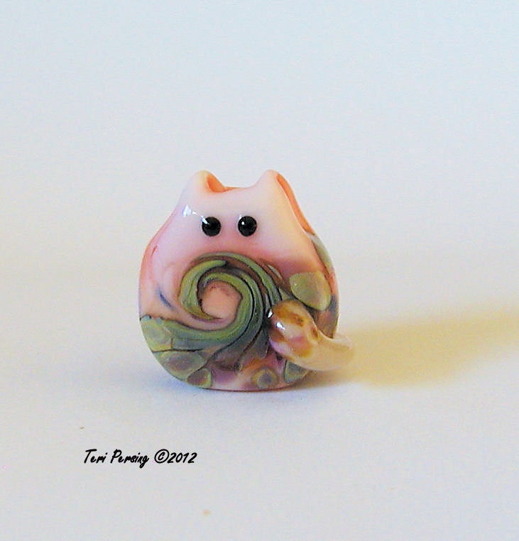 Cat Bead Handmade Lampwork Focal - Rimona Itty Bitty FatCat