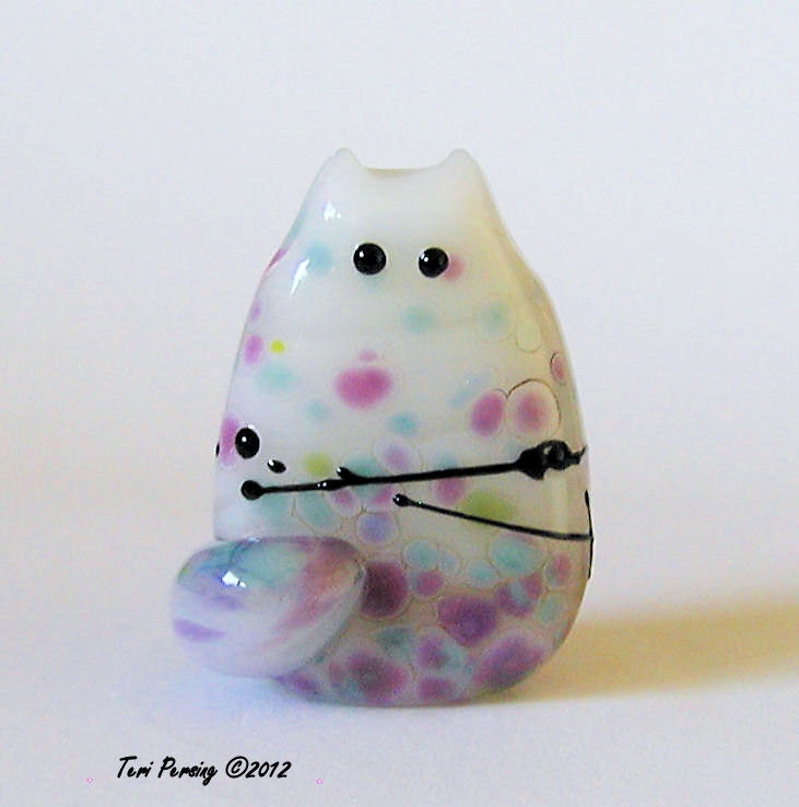 Cat Bead Handmade Lampwork by teribeads - Charla FatCat