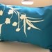 SALE-Teal Hummingbird with Eucalyptus Rectangle Pillow