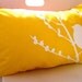 Yellow Bird on Cherry Blossom Pillow