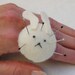 RESERVED FOR GIRLFROG48 - Pincushion Pal Ring - Felt White Bunny Rabbit