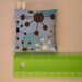 Emery Pincushion Square -  Keeps Pins Sharp - Retro Print Blue