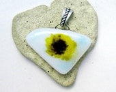 Fused Glass Pendant - Abstract Sun Flower Pendant