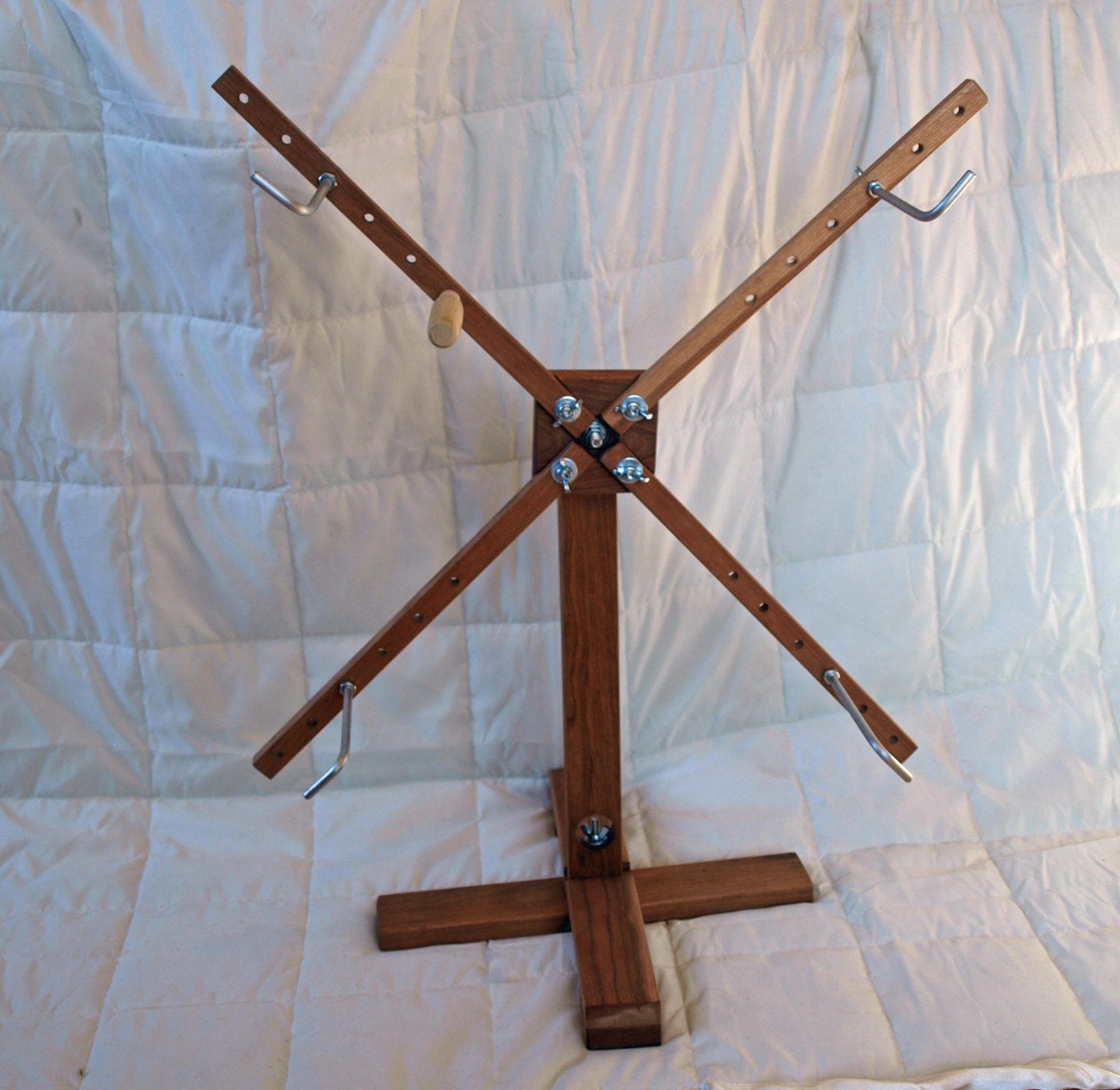Solid Cherry Yarn Swift/Winder - Freestanding, vertical
