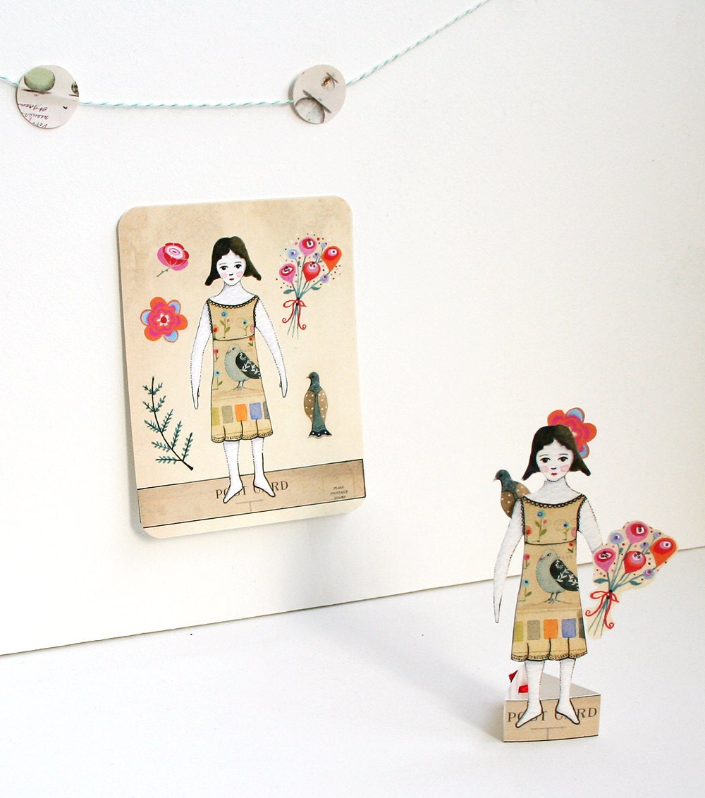 Lily Paper Doll (Set of 3 Postcards)