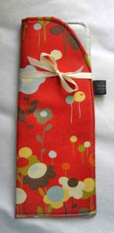 On the Go Hot Flat or Curling Iron Cozy Wonderland Tomato Tweedle Dum fabric by MoMo