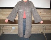 Handspun wool gray women's coat