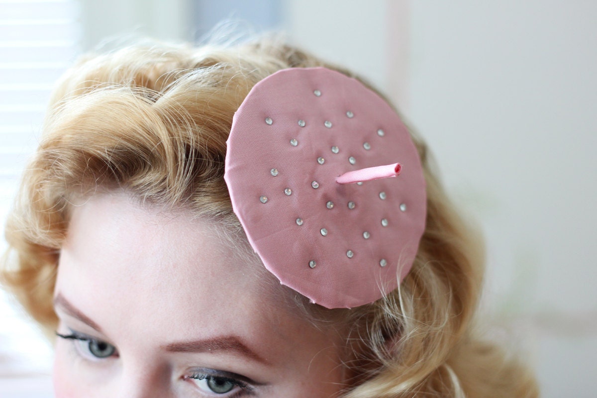 Handmade pink rhinestone hat