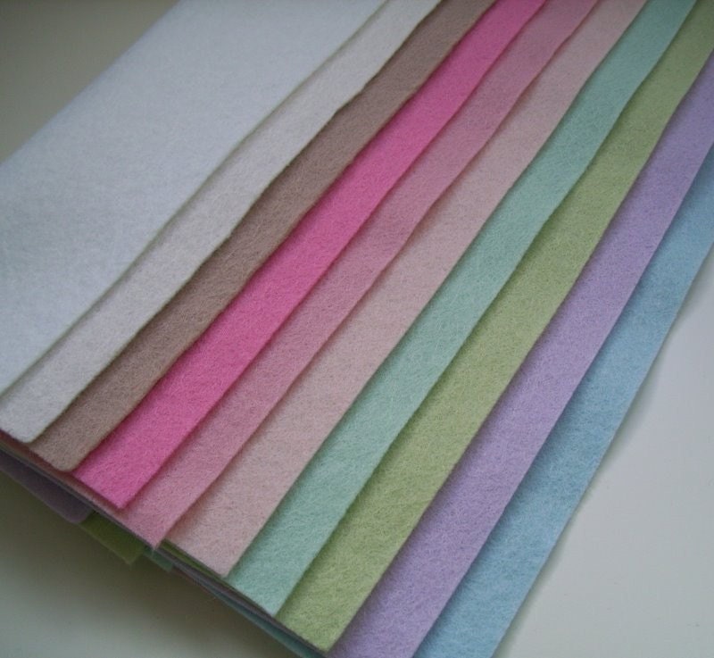 CANDY MIX felt pack 10 x squares of wool mix felt 12inch square