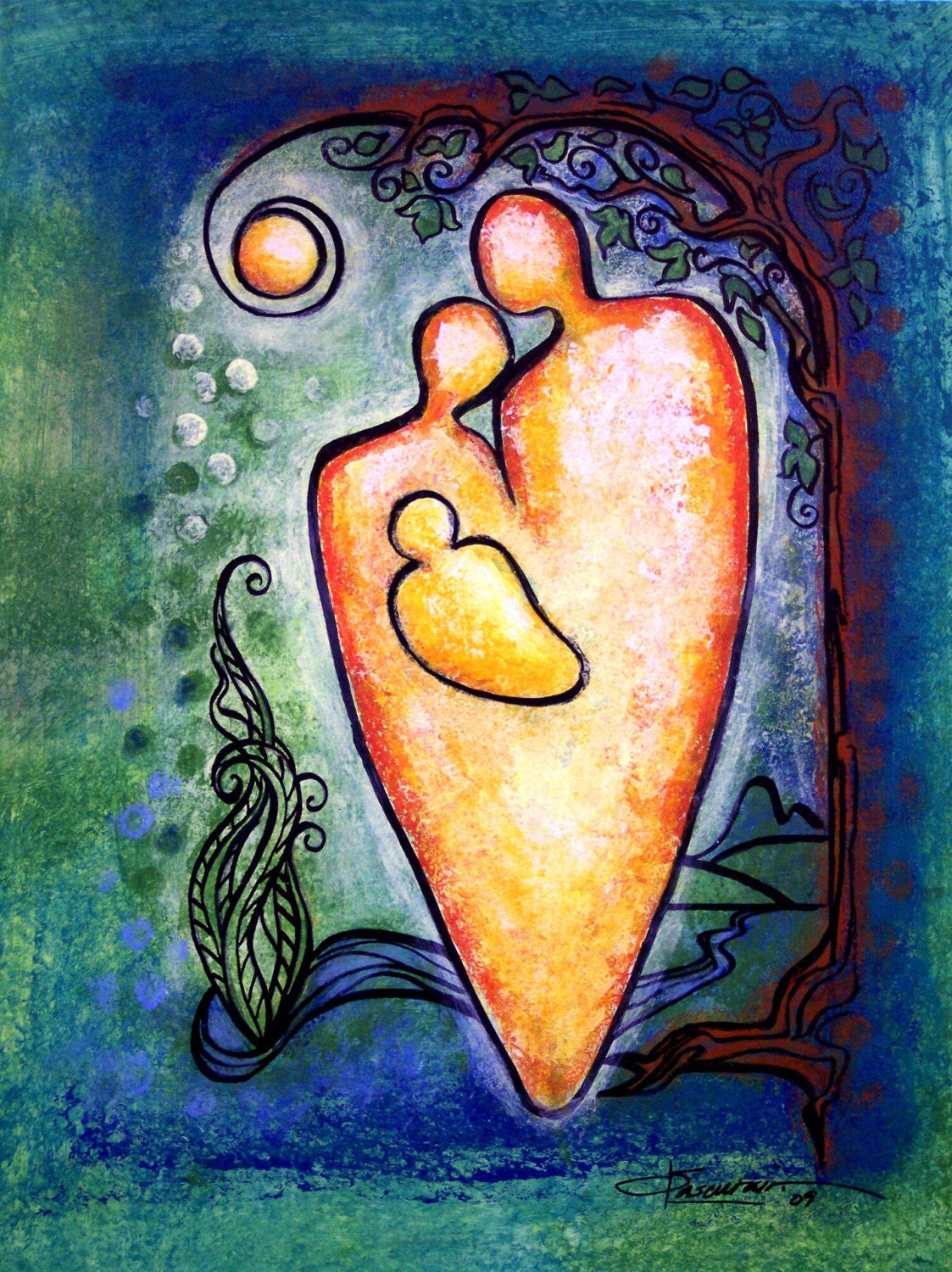 ORIGINAL PAINTING.... on 16x20 GALLERY wrapped CANVAS - CELEBRATE LIFE - artist Shirlene Lascurain - FREE shipping ANYWHERE in the U.S.